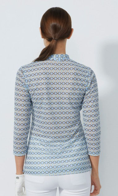 Daily Sports BLUE ILLUSIONS Breeze 3/4 Sleeve Mesh Polo Shirt