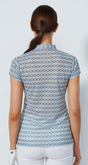Daily Sports BLUE ILLUSIONS Breeze Cap Sleeve Mesh Polo Shirt