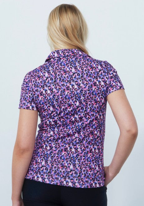 Daily Sports ARTIST Bright Leo Pink Animal Print Short Sleeve Polo Shirt