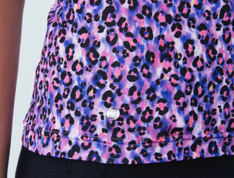 Daily Sports ARTIST Bright Leo Pink Animal Print Short Sleeve Polo Shirt