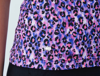 Daily Sports ARTIST Bright Leo Pink Animal Print Short Sleeve Polo Shirt