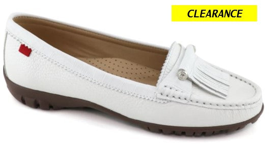 Marc Joseph Victory Blvd Golf Shoe in White Pearlized Grainy