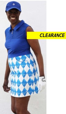 FAMARA Blue Lagoon Harlequin Golf Skort