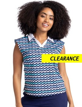 KINONA RESORT Janey Collar Cap Sleeve Golf Top