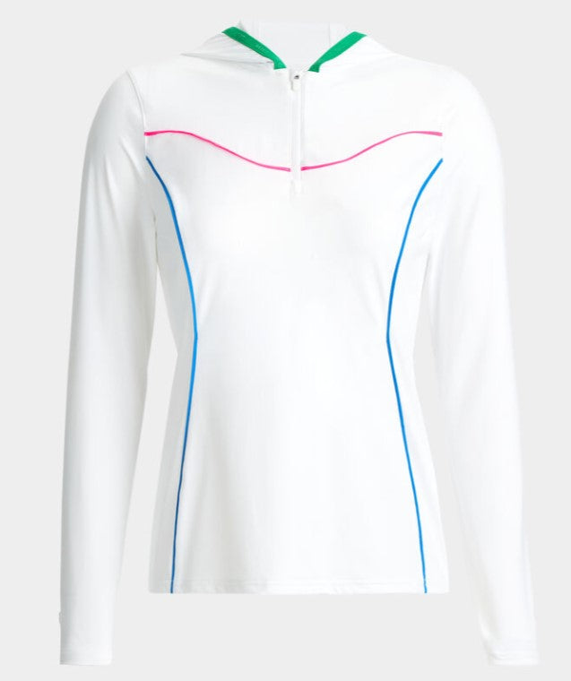 G/FORE APPAREL CONTOURING INTERLOCK HOODED MID LAYER TOP (MULTIPLE COLORS)