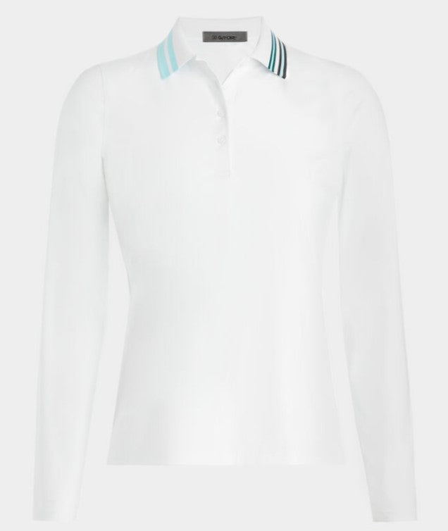 G/FORE APPAREL CONTRAST RIB COLLAR SILKY TECH NYLON POLO