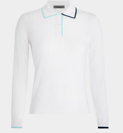 G/FORE APPAREL COTTON BLEND LONG SLEEVE KNIT POLO