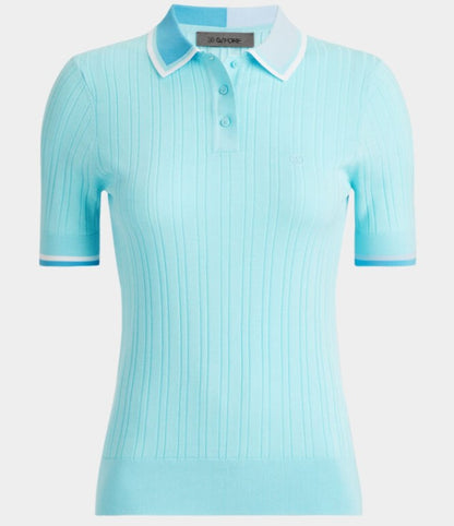 G/FORE APPAREL COTTON BLEND RIBBED SHORT SLEEVE SWEATER POLO (MULTIPLE COLORS)