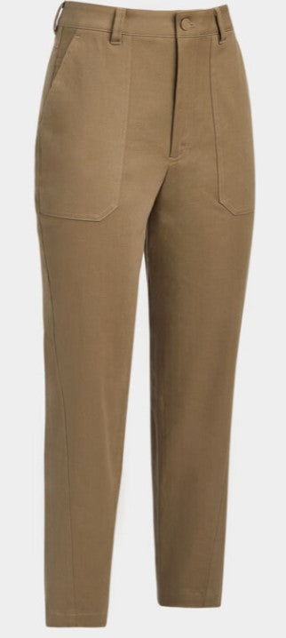 G/FORE APPAREL COTTON TWILL HIGH RISE STRAIGHT TAPERED LEG TROUSER 27.5" (MULTIPLE COLORS)