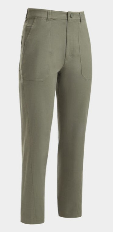 G/FORE APPAREL COTTON TWILL HIGH RISE STRAIGHT TAPERED LEG TROUSER 27.5" (MULTIPLE COLORS)