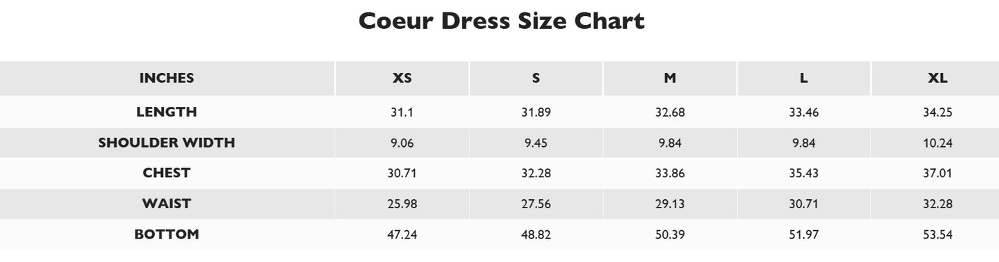 CALLIOPE GOLF Coeur Sleeveless Racer Back Dress 33" (Multiple Colors)