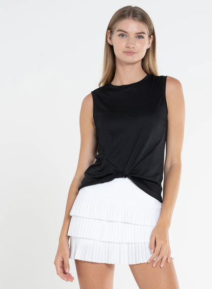 Lucky in Love Twist It Up Zip Sleeveless Top (Multiple Colors)