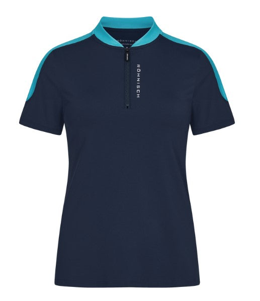 Rohnisch Camila Navy and Aqua Short Sleeve Top