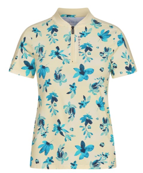 Rohnisch Camila Yellow Spray Floral Print Short Sleeve Top