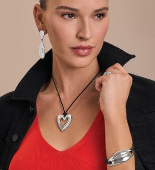 Brighton Cascade Open Heart Cord Necklace