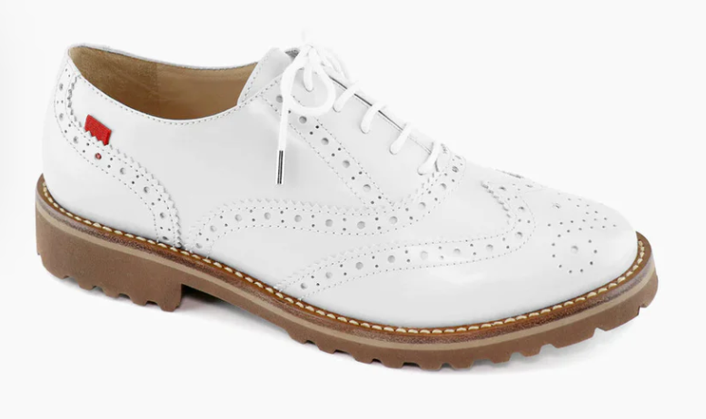 Marc Joseph Central Park West Polished Matte Golf Shoe in White