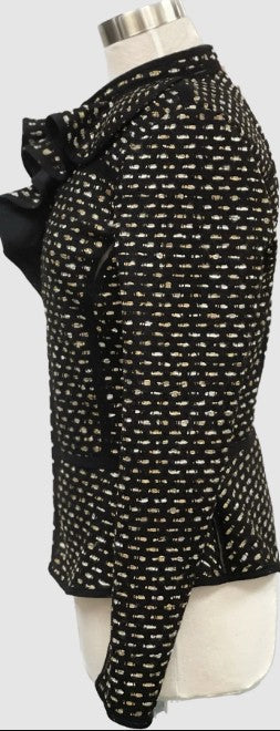 EPC Style Couture Coco Boucle Jacket w Ruffle Neck