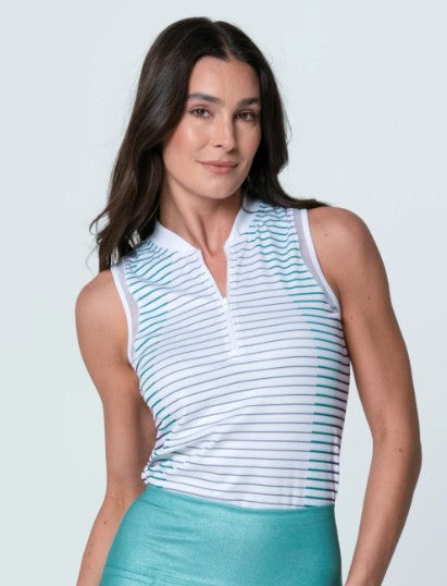 Sl Rib Contour Tank Lucky in Love SHIMMER Contour Rib Zip Tank – Gals on and off the Green