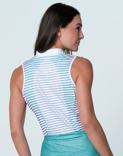 Lucky in Love SHIMMER Contour Rib Zip Tank