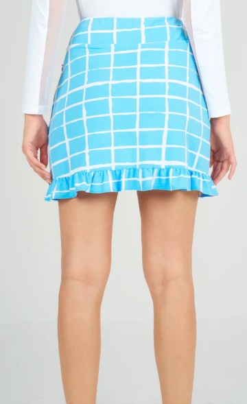 IBKUL Cordova Print Ruffle Trim Skort 17"
