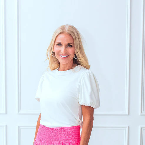 The Bubble Christi Solid Short Sleeve Top (Multiple Colors)