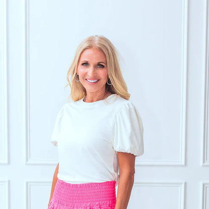 The Bubble Christi Solid Short Sleeve Top (Multiple Colors)