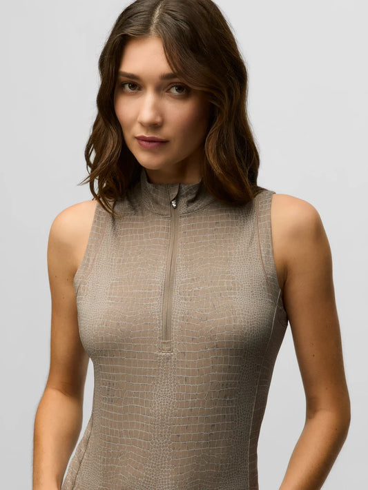 GREYSON Halley Croc Sleeveless Quarter-Zip Polo