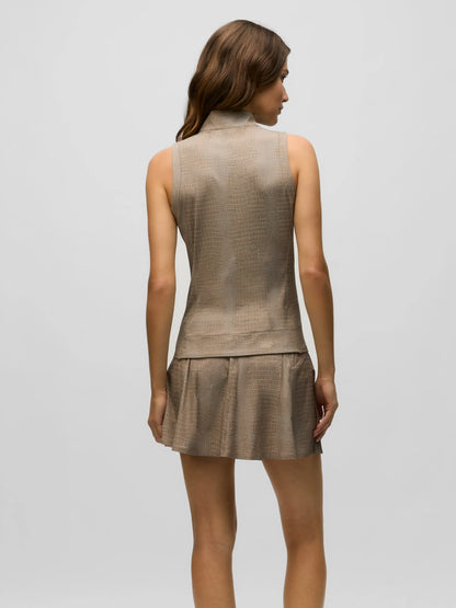 GREYSON Halley Croc Sleeveless Quarter-Zip Polo