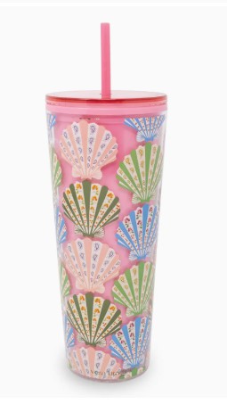 Vera Bradley Double Wall Tumbler with Straw 8 oz