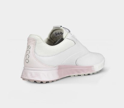 ECCO WOMEN'S GOLF S-THREE BOA SHOE IN WHITE/DELICACY/WHITE