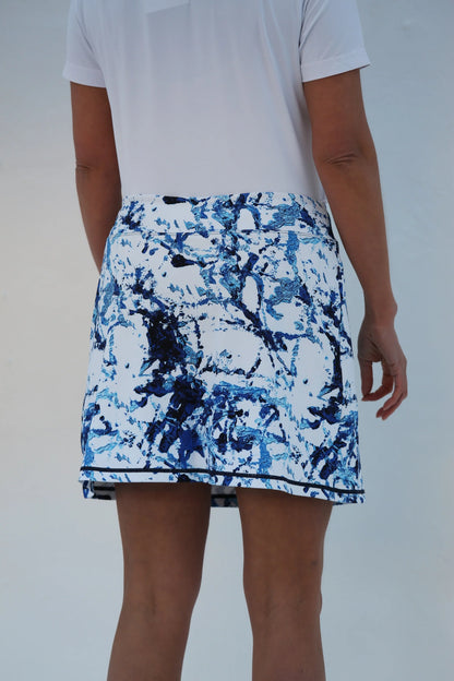 FAMARA ELSIE BLUE A-Line Art Golf Skort 17"