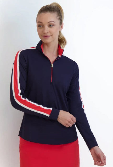 Fairway & Greene American Pie ERYNN LONG SLEEVE ZIP MOCK