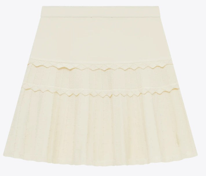 HEAD GOLF Eyelet Knit Skirt in Cream