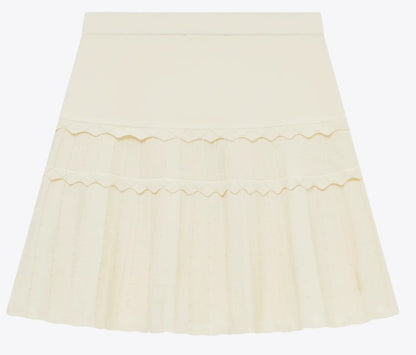 HEAD GOLF Eyelet Knit Skirt in Cream