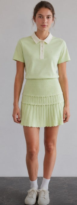 HEAD GOLF Eyelet Knit Skirt in Mint