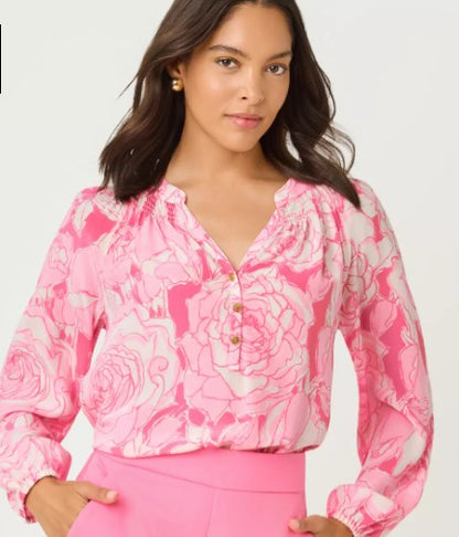 LILLY PULITZER Elsa Silk Top Long Sleeve (Multiple Colors)