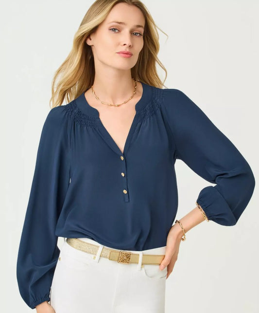 LILLY PULITZER Elsa Silk Top Long Sleeve
