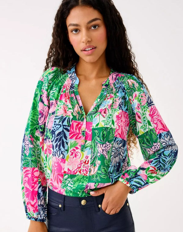 LILLY PULITZER Elsa Silk Top Long Sleeve (Multiple Colors)