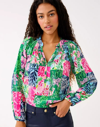 LILLY PULITZER Elsa Silk Top Long Sleeve (Multiple Colors)