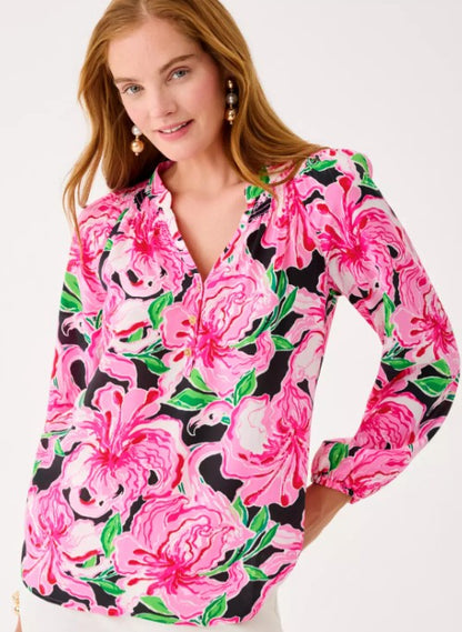 LILLY PULITZER Elsa Silk Top Long Sleeve (Multiple Colors)