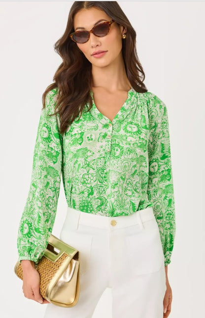 LILLY PULITZER Elsa Silk Top Long Sleeve (Multiple Colors)