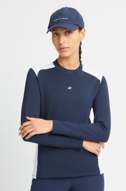 Rohnisch Eyra Navy and White Brushed Long Sleeve Top