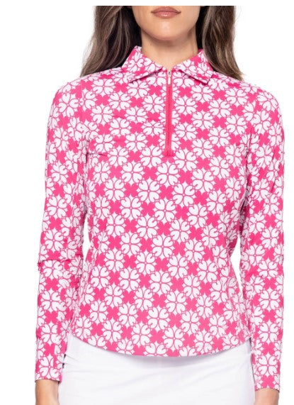 Golftini Floral Long Sleeve Cool Girl Polo