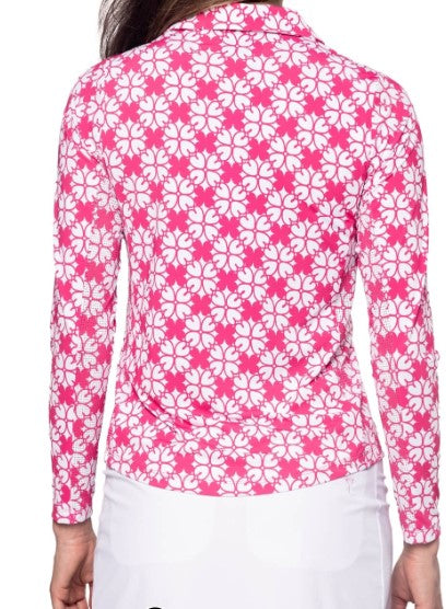 Golftini Floral Long Sleeve Cool Girl Polo