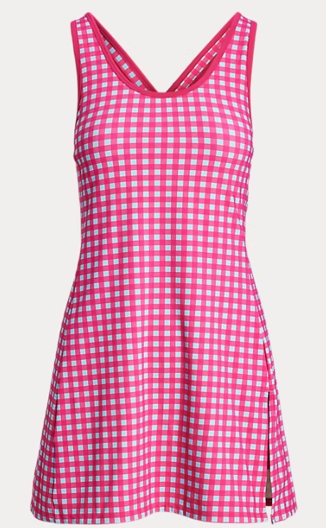 Ralph Lauren RLX Gingham Crisscross Interlock Sleeveless Dress