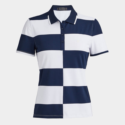 G/Fore Offset Twilight Rugby Stripe Tech Polo
