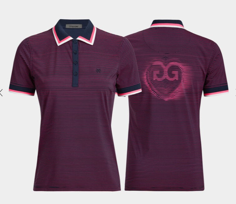 G/FORE APPAREL GLITCH HEART G'S SILKY TECH NYLON SHORT SLEEVE POLO (MULTIPLE COLORS)