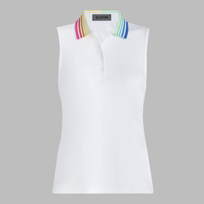 G/FORE APPAREL GRADIENT COLLAR SILKY TECH NYLON SLEEVELESS POLO (Multiple Colors)