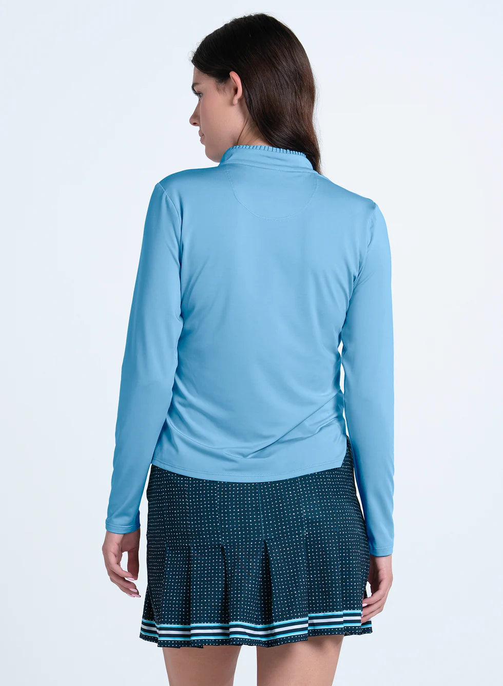 Lucky in Love UPTOWN GIRL Pleated Neck Long Sleeve