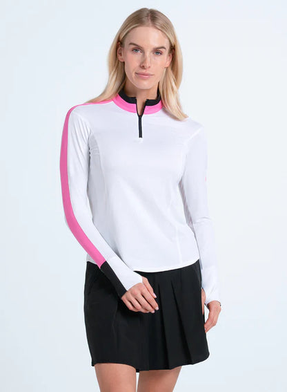 Lucky in Love TOILE DU JOUR Zip & Drive 1/4 Zip Long Sleeve